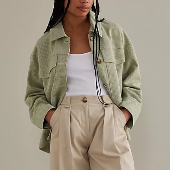 Anthropologie Jackets & Blazers - Maeve Knit Tweed Trucker Jacket